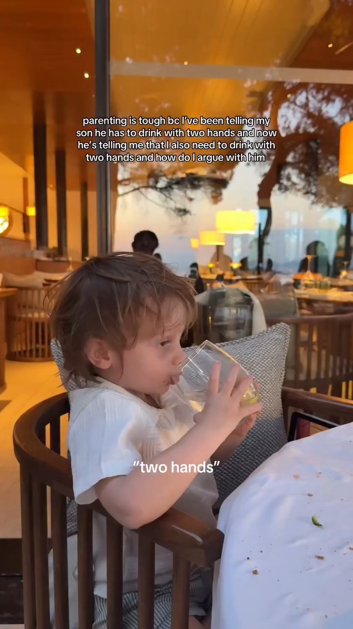 Instagram post by @monicamillington for The Bump. Caption reads: They do learn by watching us 😂🍷

🎥....