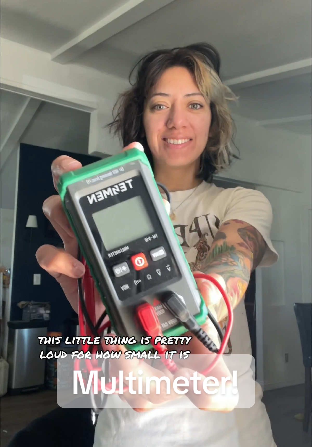 TikTok post by @ashxkillz for TESMEN. Caption reads: [...] #womenintrade #tools #multimeter #tesmen....