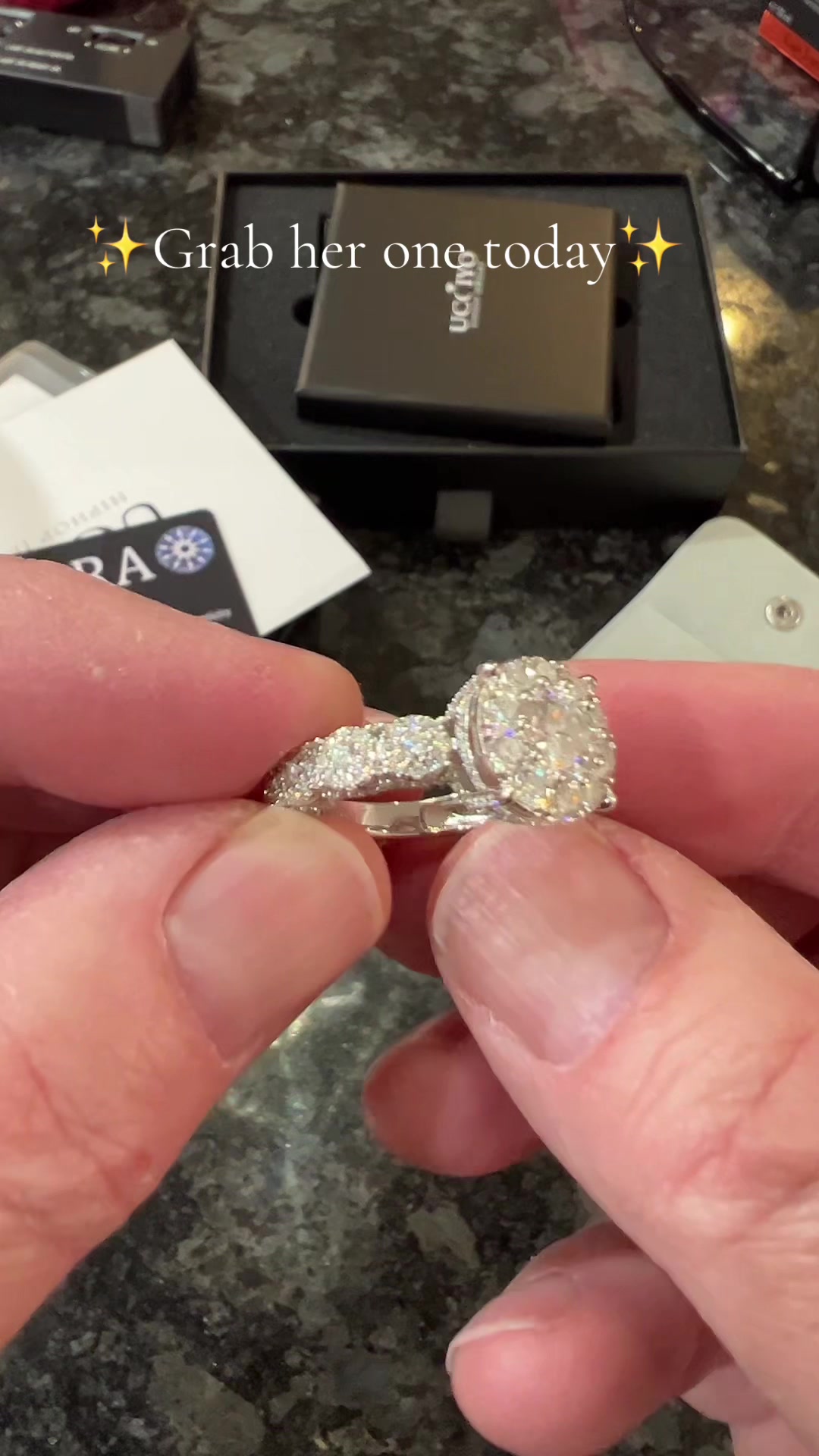 TikTok post by @worthabuck for Ucciyo Brand. Caption reads: Women’s Moissanite blinged out fashion ring....