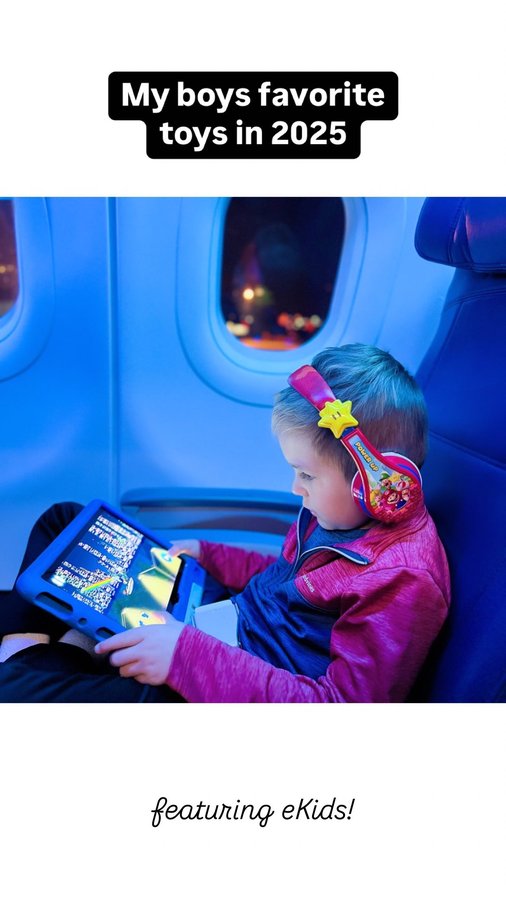 Instagram post by @be_there_in_a_prosecco for eKids. Caption reads: [...] Talkies and Bluetooth Headphones from....