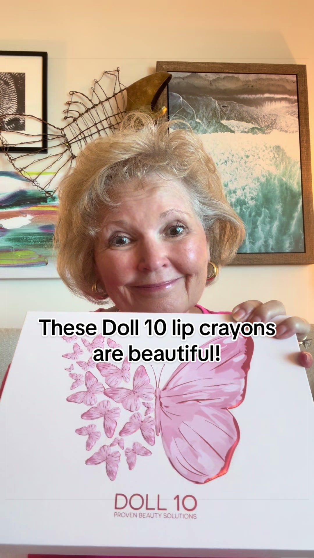 TikTok post by @donnac41 for Doll 10 Beauty. Caption reads: [...] #lipcrayon #plumper #hydrating @Doll 10....