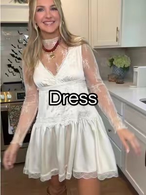 TikTok post by @caleighdeal for YeeZaa. Caption reads: [...] #bohodress #lacedress #falldresses @YeeZaa.