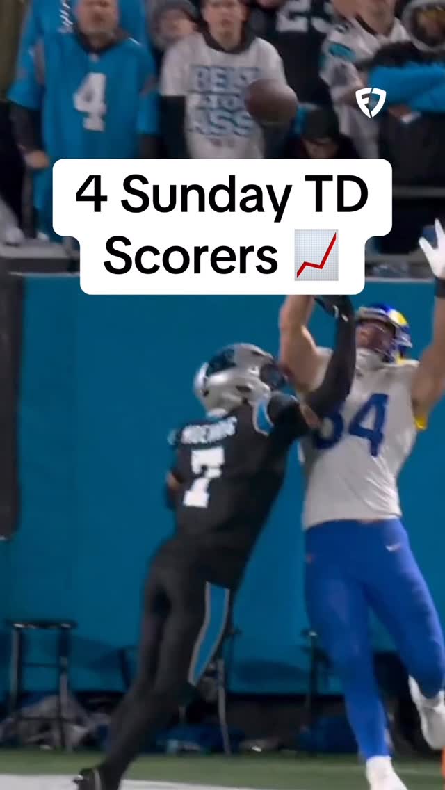 Instagram post by @loebsleads for FanDuel. Caption reads: 4 Sunday TD Scorers #FDPartner #nfl #football....