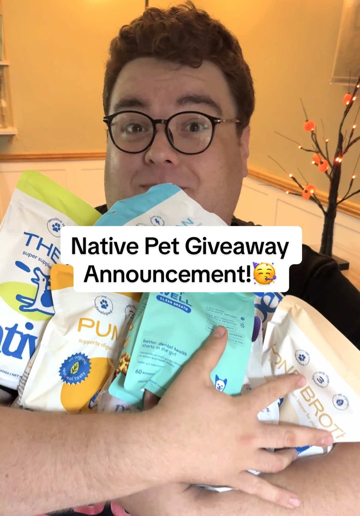 TikTok post by @cheetoandspud for Native Pet. Caption reads: As a thank you for 5k I’m giving one of you all of....