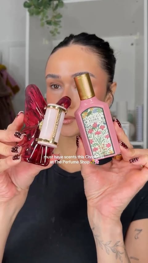 Instagram post by @hanstluce for The Perfume Shop. Caption reads: ad Spritzmas at @theperfumeshop , the ultimate in....