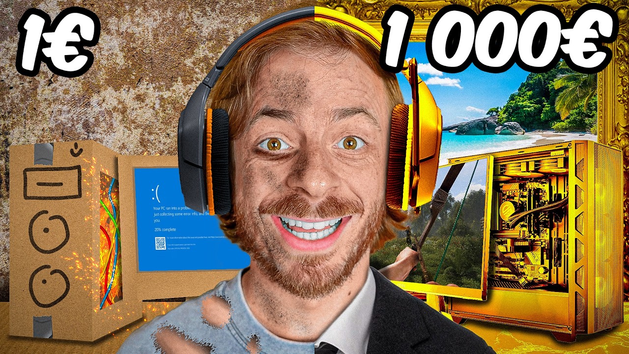 YouTube post by @CYRILmp4 for Odoo. Caption reads: Je teste des objets gaming à 1€ VS 1000€.