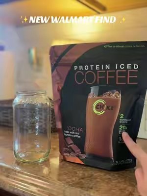 TikTok post by @kaleighstevenss for Chike Nutrition. Caption reads: Protein packed iced coffee ☕️ for the win!! And....
