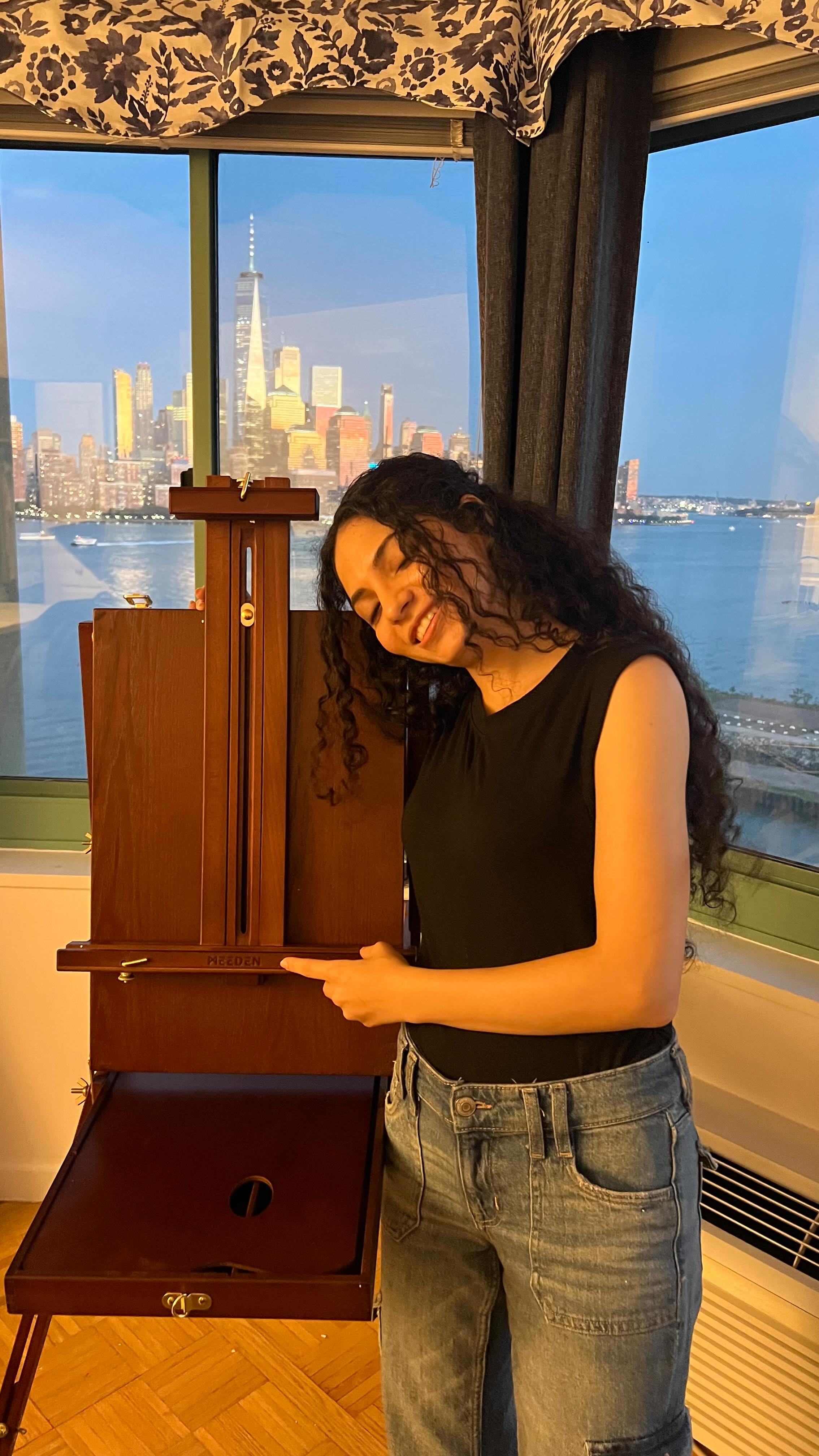 Instagram post by @esraaobeya.art for MEEDEN ART. Caption reads: Fall in love again and again....