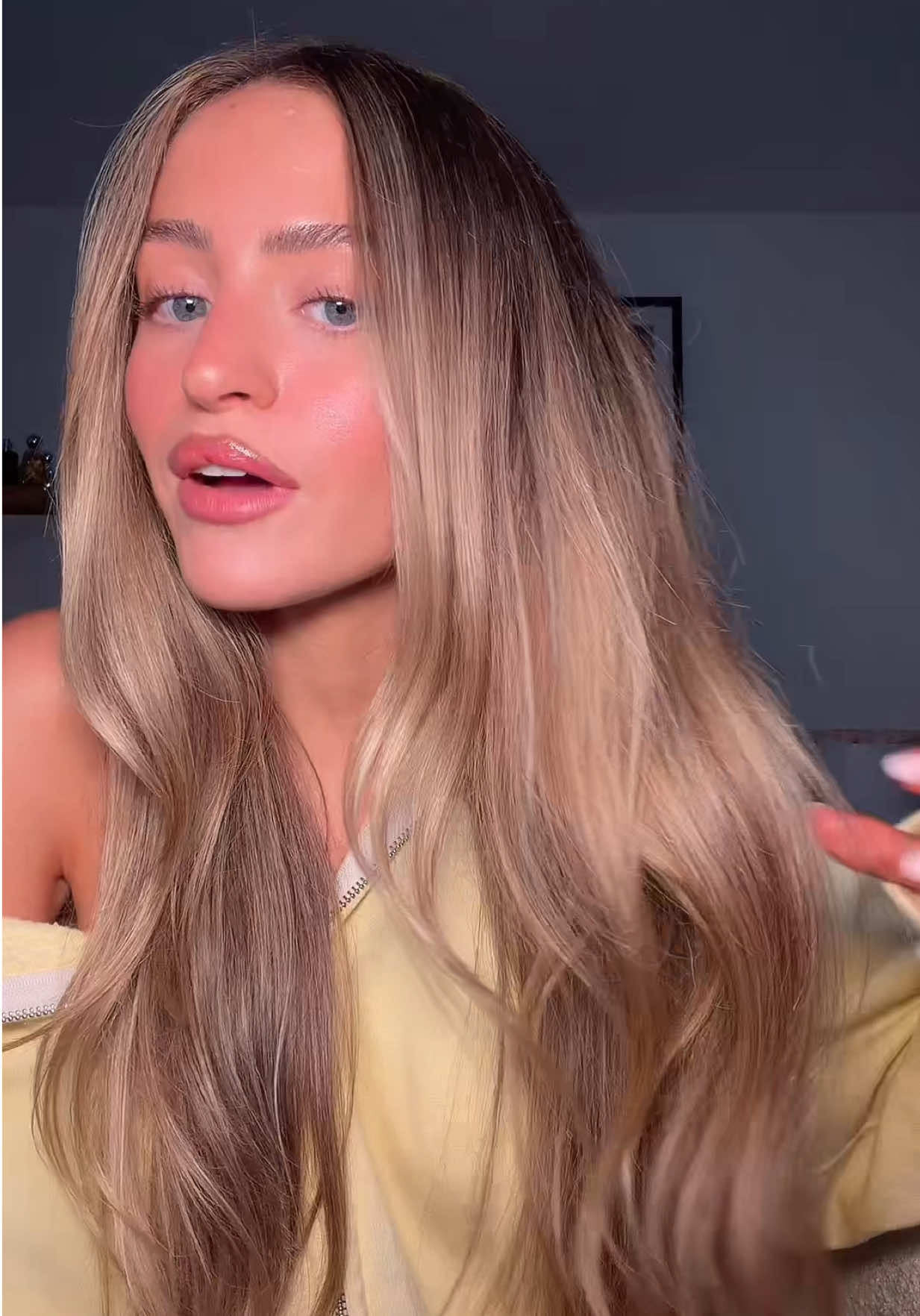 TikTok post by @oliviachatfield for Gisou. Caption reads: [...] hair is harder to repair and grow 🙃 @Gisou....