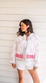 Instagram post by @genevavanderzeil for Fiskars. Caption reads: MAKING A QUILTED PATCHWORK JACKET 🌸 I was shocked....