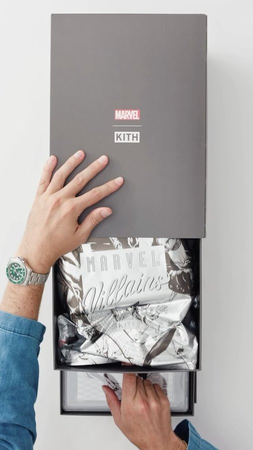 Instagram post by @ronniefieg for Kith. Caption reads: Marvel | Kith for ASICS “Super Villains”....