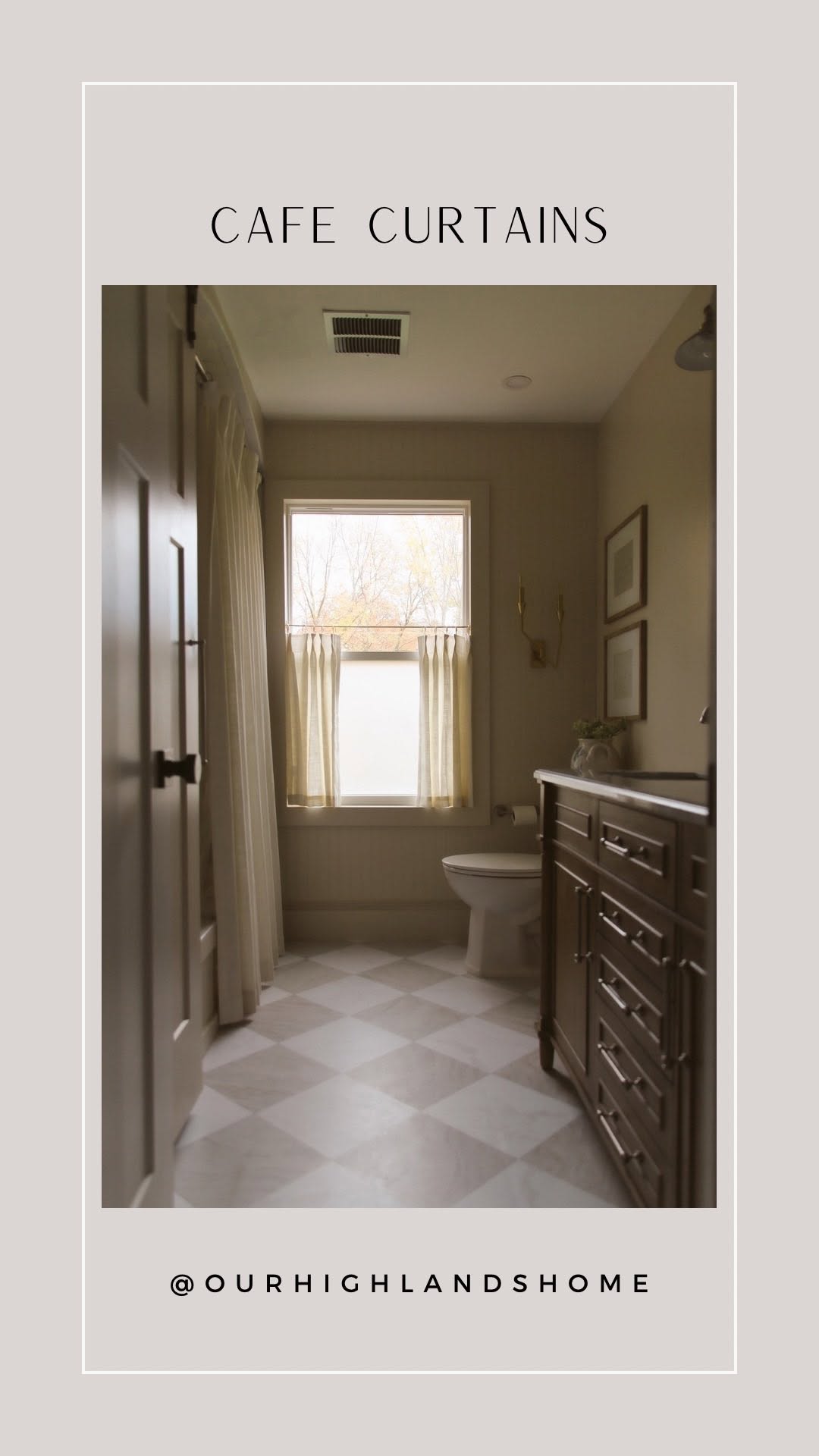 Instagram post by @ourhighlandshome for Homerilla. Caption reads: [...] waiting for! these cafe curtains from....