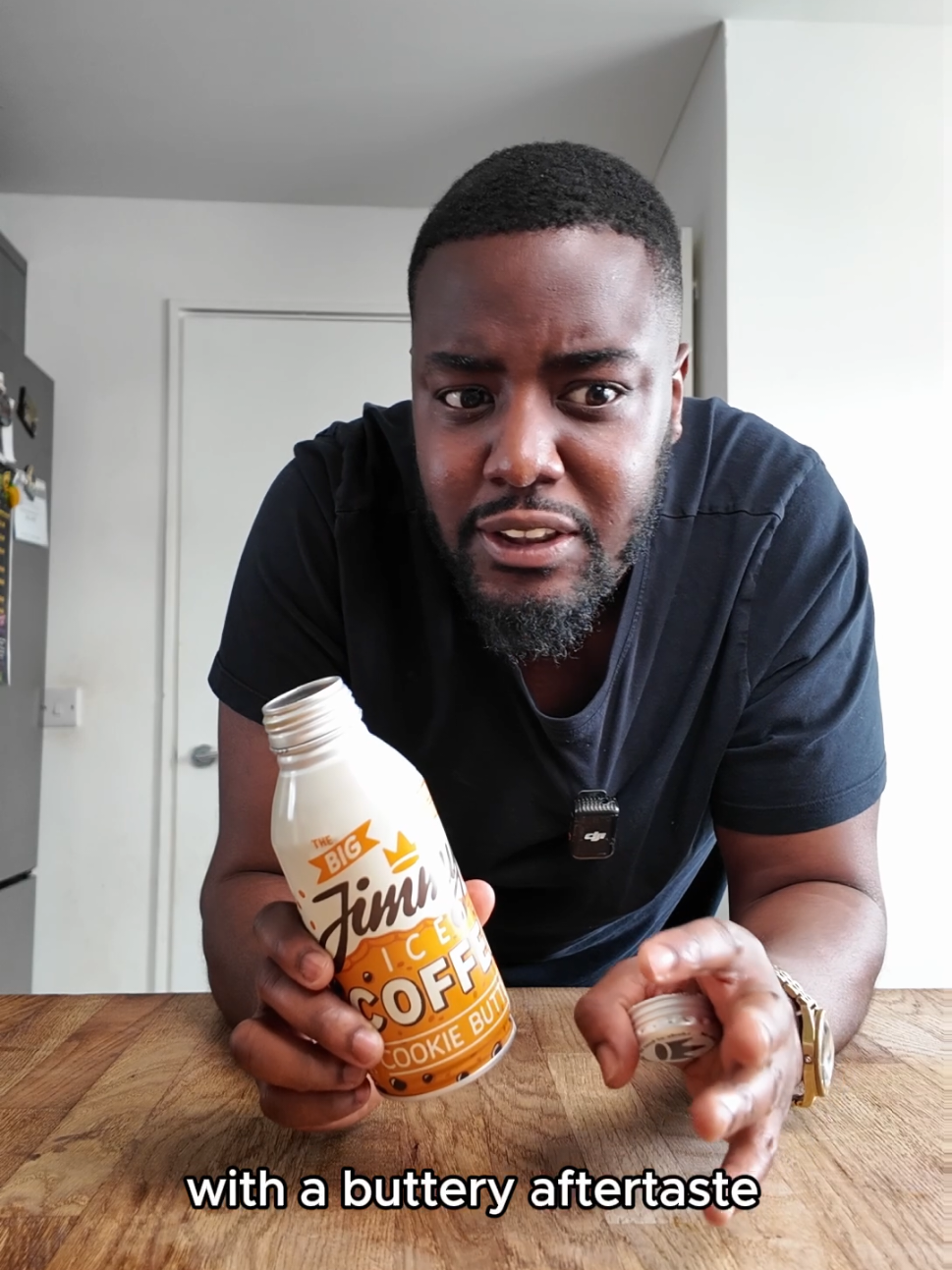 TikTok post by @meekothefoodie for Jimmy's Iced Coffee. Caption reads: [...] gone. You can grab it online at....