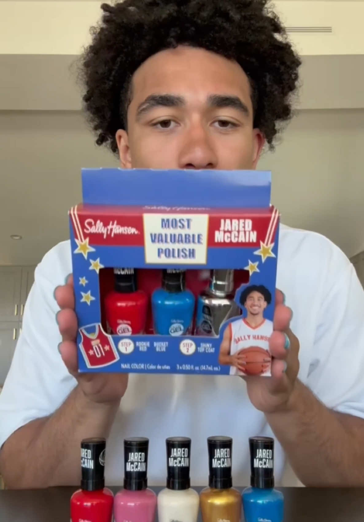 TikTok post by @jaredmccain for Sally Hansen. Caption reads: Cooked something up in the lab with @Sally....