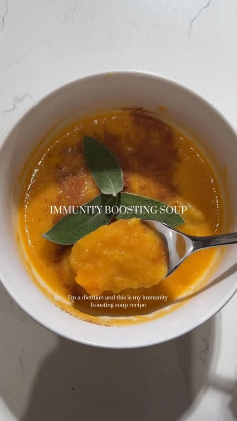 Instagram post by @dietitiancass for Yes Apples. Caption reads: [...] Soup Recipe! 🍎🍠 I’ve partnered with....