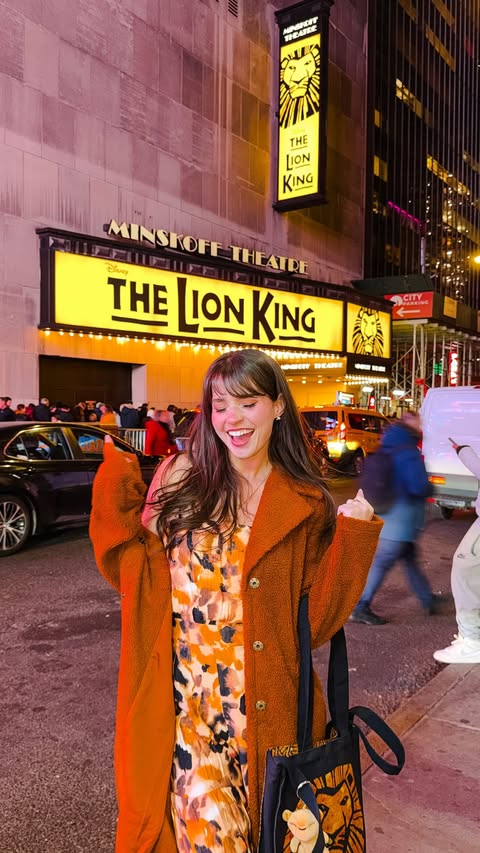 Instagram post by @magicwithmeg for The Lion King - Musical. Caption reads: The Pride Lands took over my closet for my trip to....