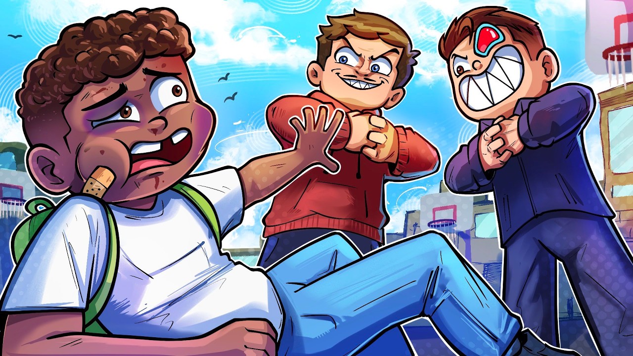 YouTube post by @BasicallyIDoWrk for Shop Titans. Caption reads: TERRORISER AND HIS EDITOR ARE THE BIGGEST BULLIES.