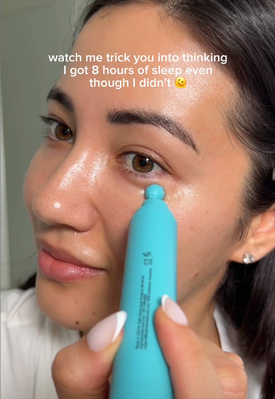 TikTok post by @kirra.mov for Eight Saints Skincare. Caption reads: @Eight Saints Skincare Peptide Tide and True Eye....