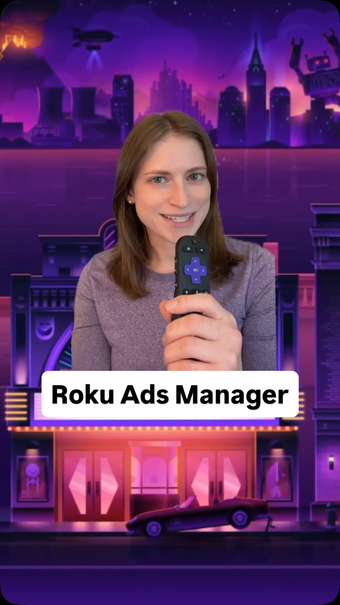 Instagram post by @stuffaboutadvertising for Roku. Caption reads: [...] the real thrill is the new self-service....