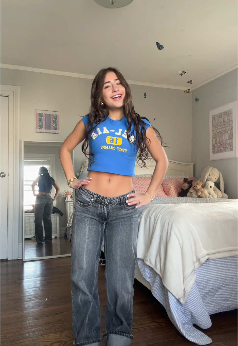 TikTok post by @demetradias for Revice Denim. Caption reads: i think i wear these jeans 10 times a week😊....