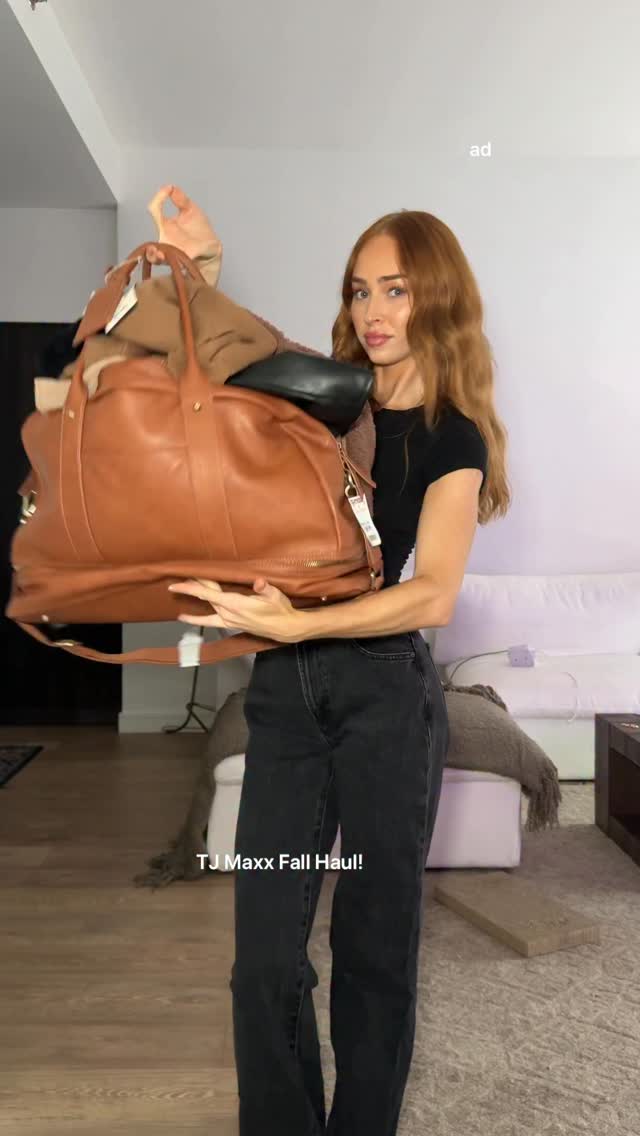 Instagram post by @sydneyschiffer for TJ Maxx. Caption reads: @tjmaxx has ALL the fall layers this season 🍂....