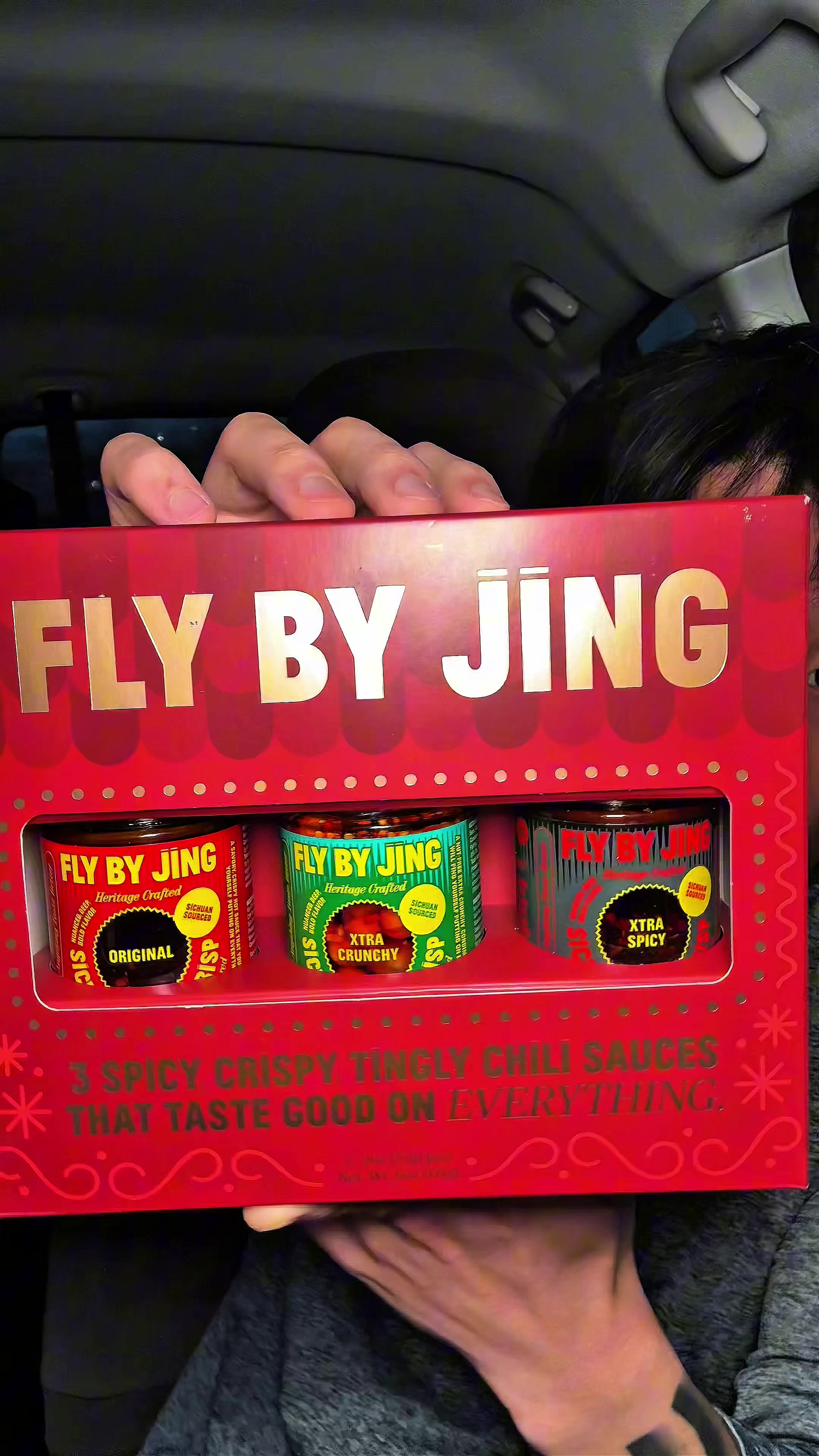 TikTok post by @shhhhimeating for FLY BY JING. Caption reads: Looking for the best gift sets for this holiday....
