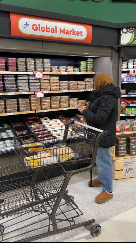 Instagram post by @foodaholic_ayesha for Sobeys. Caption reads: [...] mom in Canada 🇨🇦 ✔️ Grocery run at @sobeys....