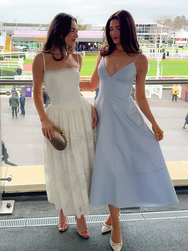 Instagram post by @bethwilliamsstyle for House of CB. Caption reads: A day at the Cheltenham races with @houseofcb 🐎....