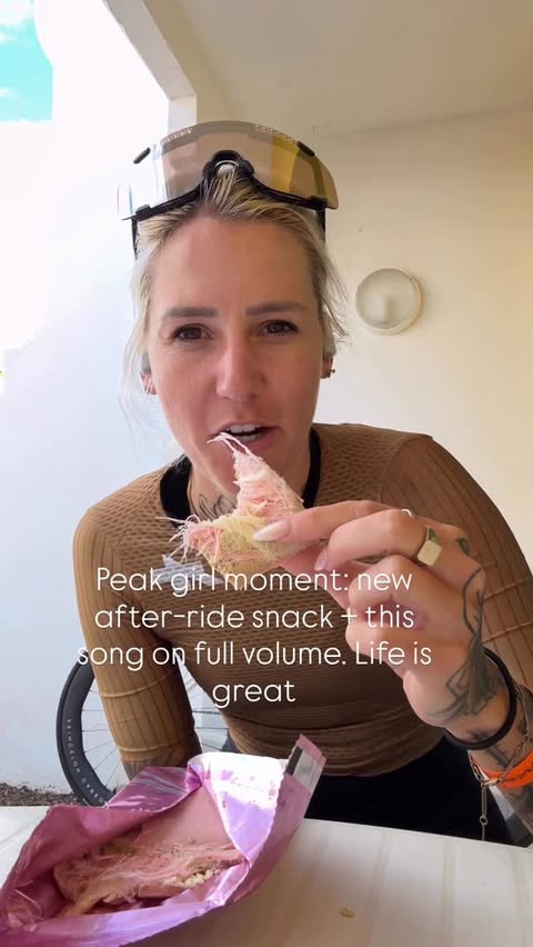 Instagram post by @_de_by for Shokz. Caption reads: [...] with cotton candy and this banger on the....