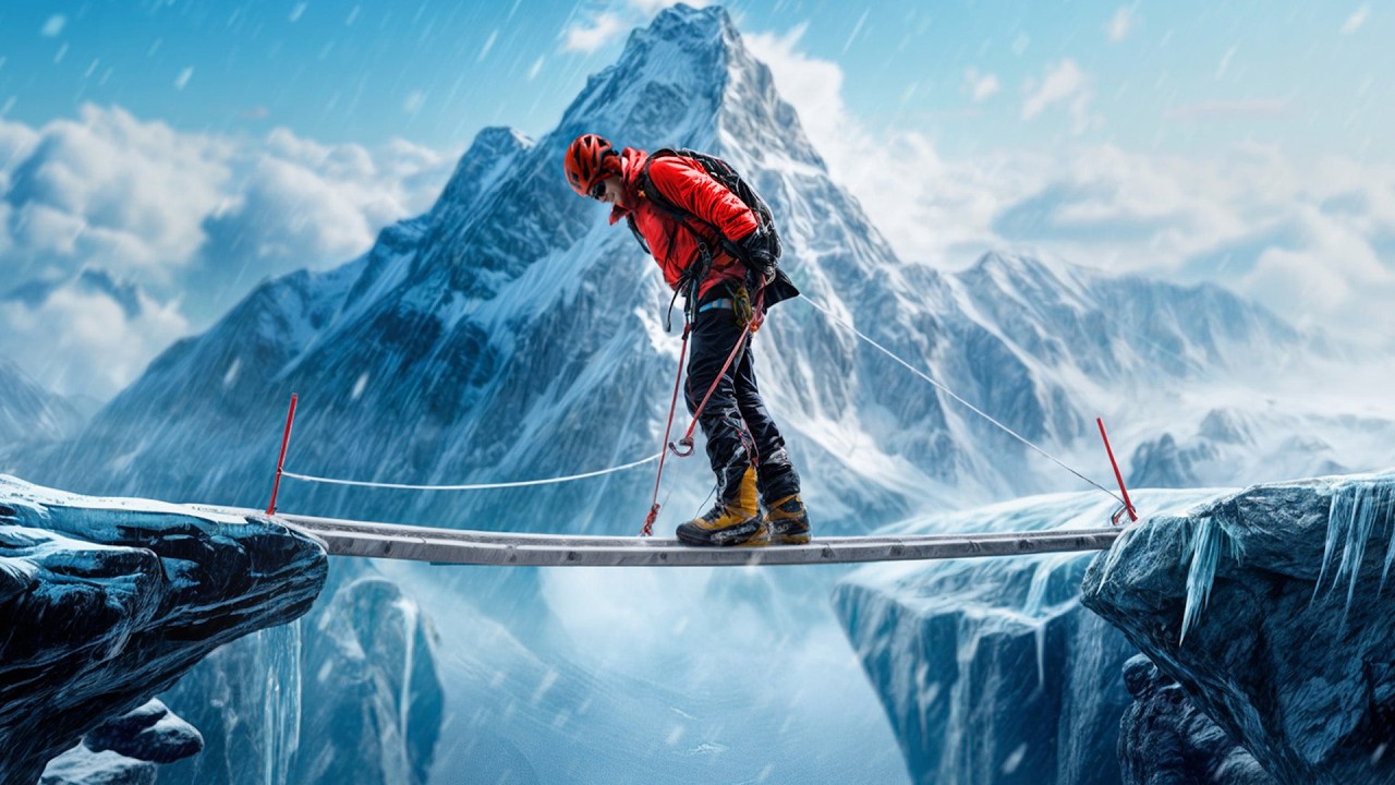 YouTube post by @patecwariatec1 for mBank. Caption reads: KHUMBU ICEFALL - MOUNT EVEREST.