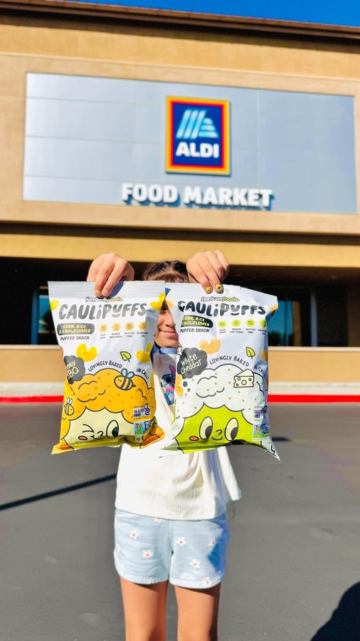 Instagram post by @mamahoodandmagic for CauliPuffs. Caption reads: @caulipuffs has won our tummy’s over with their....