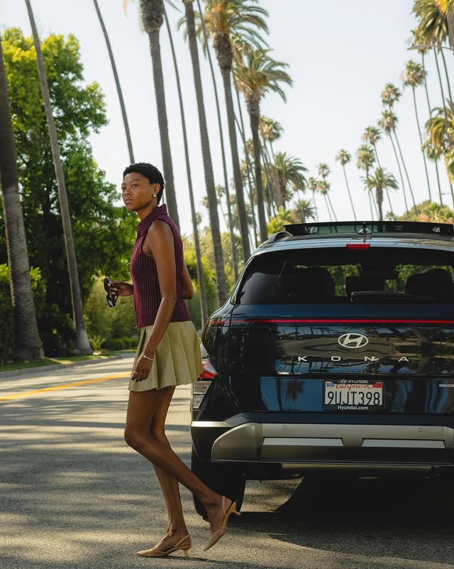 Instagram post by @chelseavaughn for Hyundai Worldwide. Caption reads: The NY girl in me has been trying to make LA a....