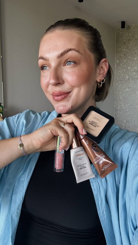 Instagram post by @giveherglitter for Maybelline New York DE. Caption reads: aktuelle Lieblinge 🤍 Produkte (Werbung):....