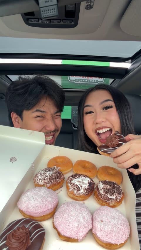 Instagram post by @amy.lien for Krispy Kreme Doughnuts. Caption reads: trying @krispykremeaustralia's NEW classic dessert....