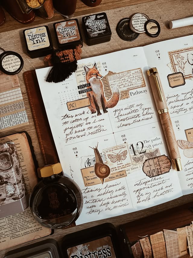 Instagram post by @hippie.craft.fairy for Ellington Pens. Caption reads: Lately in my Ours journal, I’ve been using these....
