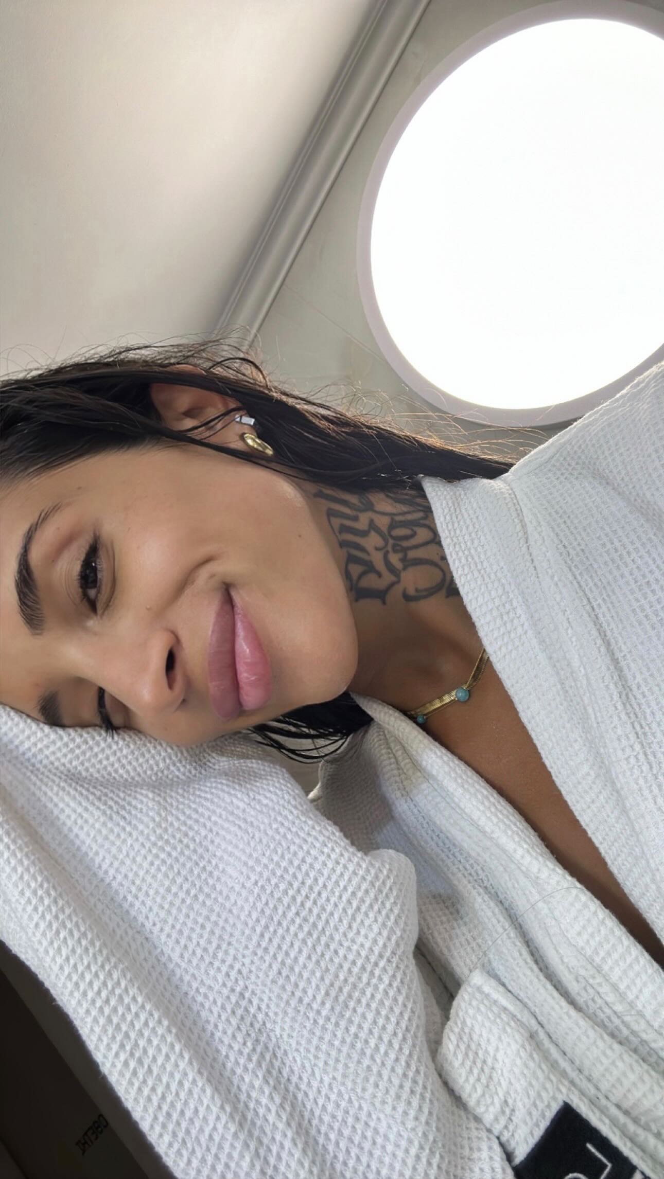 Instagram post by @dat_lilly for Garnier Greece. Caption reads: #ad Frizz who? Tried the torture test with the....