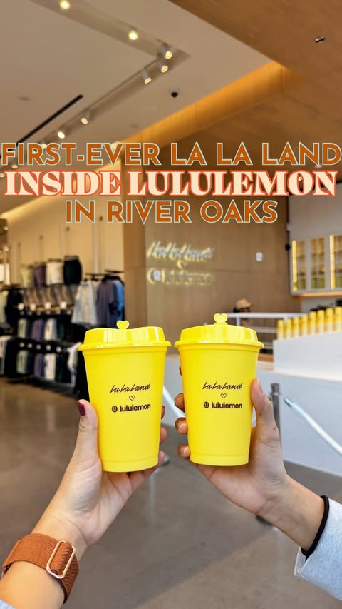 Instagram post by @houstonhotspots for La La Land Kind Cafe. Caption reads: GIVEAWAY + FIRST-EVER LA LA LAND INSIDE A....