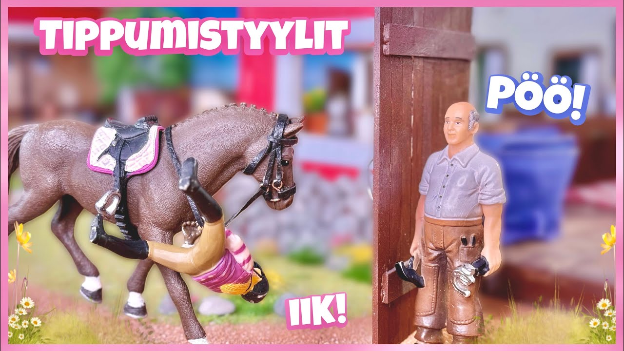 YouTube post by @schleichtallirambo for Kärkkäinen. Caption reads: Video sisältää mainoksen Schleich Horse Clubille....