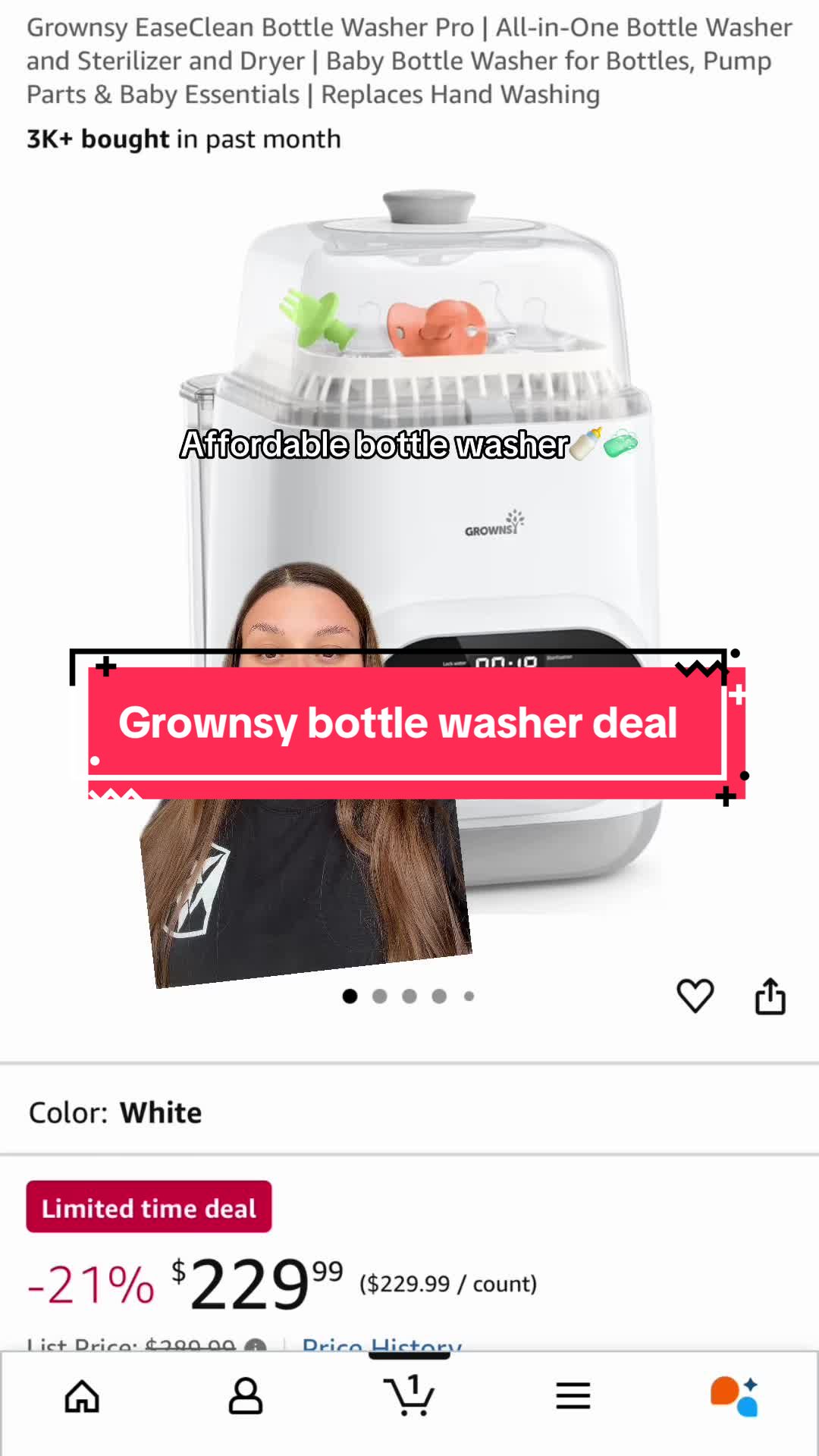TikTok post by @mamacourtx4 for GROWNSY. Caption reads: Grownsy bottle washer is on a major [...].