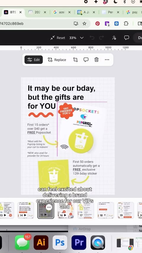Instagram post by @ajarofpickles_ for VistaPrint. Caption reads: [...] your brand story and experience, and....