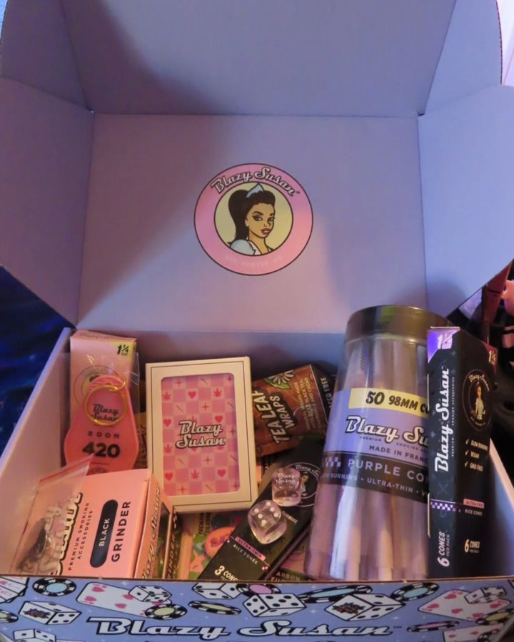 Instagram post by @highwithkay for Blazy Susan. Caption reads: [...] PR box from my favorite 💨ing brand,....