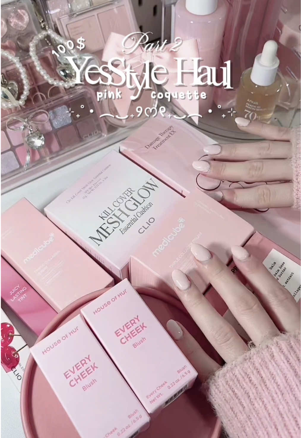 TikTok post by @cocoomiii for House of Hur US. Caption reads: [...] @medicube global @House of Hur US @rom&nd....