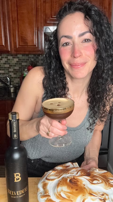 Instagram post by @farideh for Belvedere Vodka. Caption reads: Cold nights call for warm desserts and good....