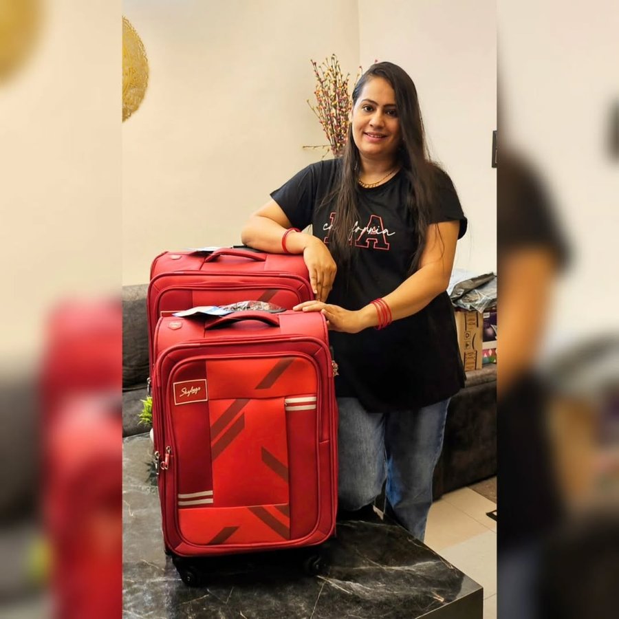 Instagram post by @aaliadanish for Skybags. Caption reads: [...] bags from @amazonfashionin Brand -....