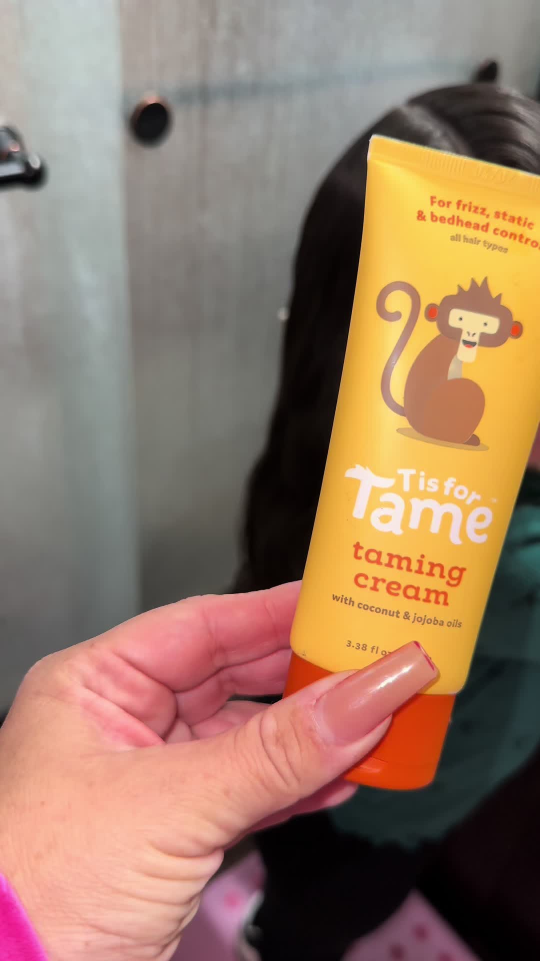 TikTok post by @kimmm_c1 for T is for Tame. Caption reads: We are loving @T is for Tame Taming cream! Leaves....