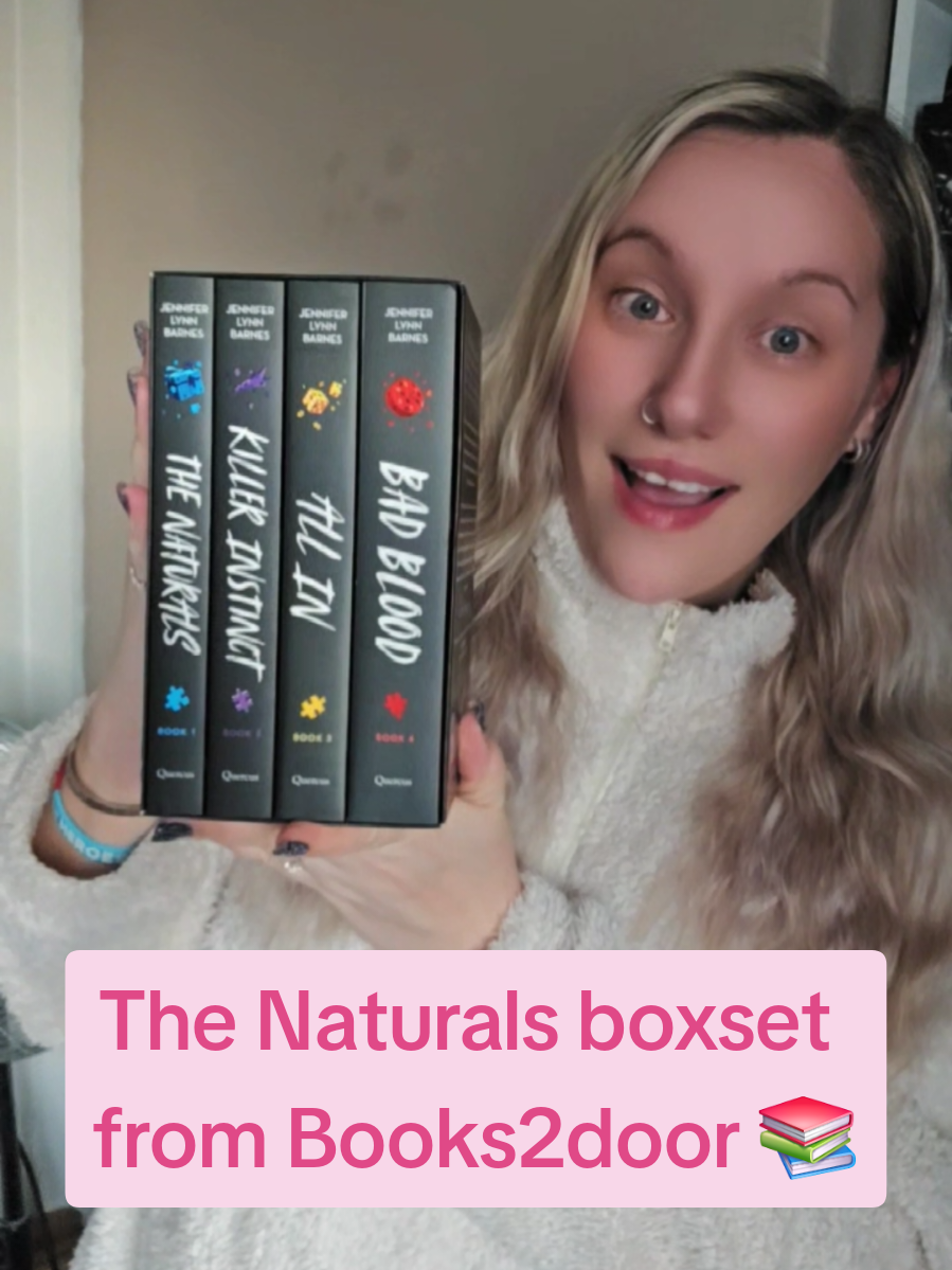 TikTok post by @jadeywoot for Books2Door. Caption reads: [...] Naturals boxset 📚 Thank you so much....