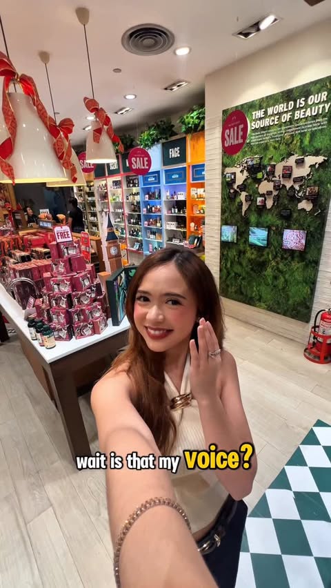Instagram post by @courtneybuenaventura for The Body Shop. Caption reads: Never thought I’d walk into The Body Shop and....