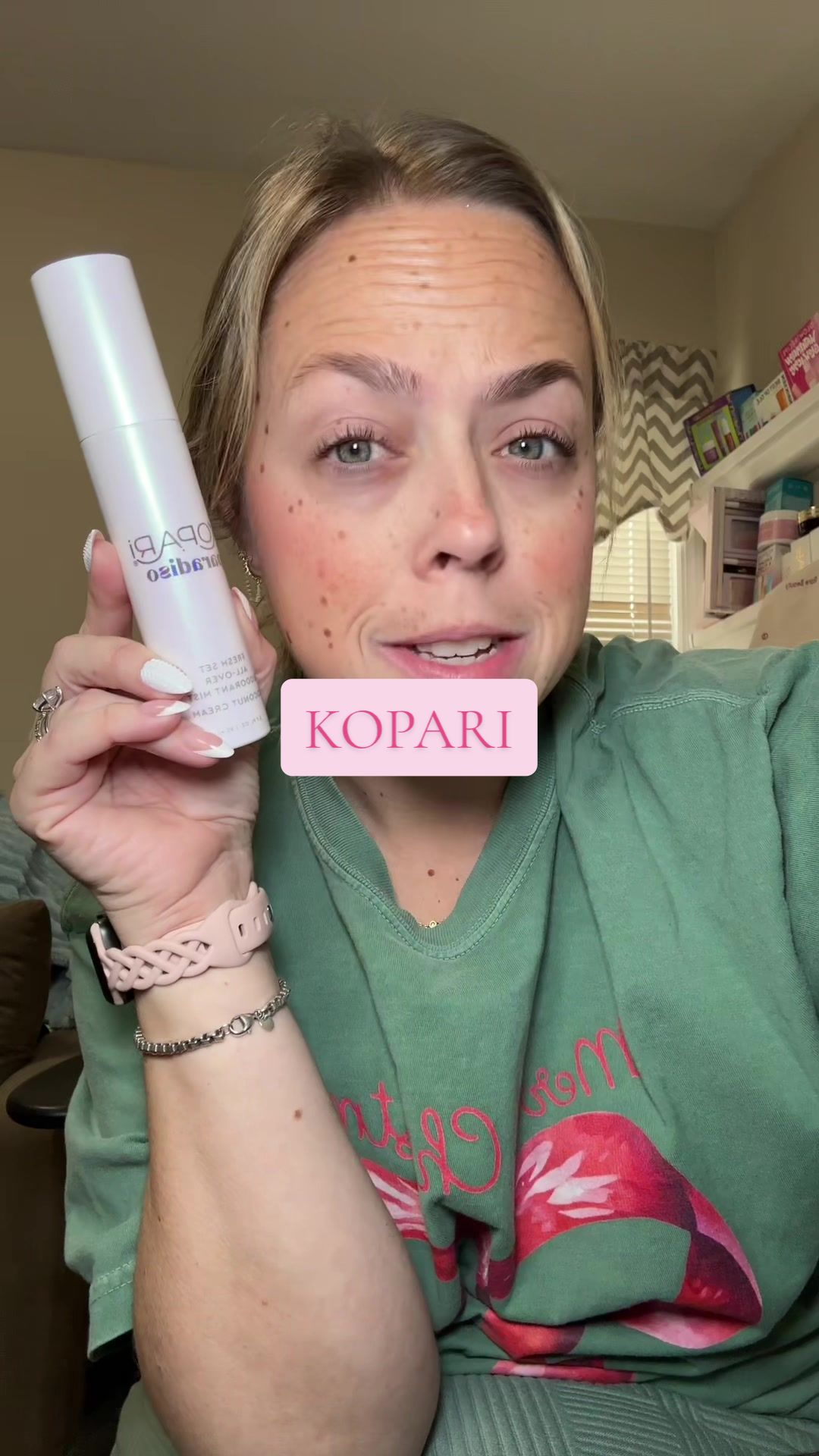 TikTok post by @its_kelly_mack for Kopari Beauty. Caption reads: [...] scents and go JUICY! @Kopari Beauty....