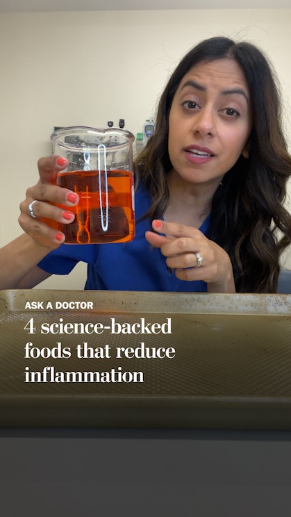 Instagram post by @trishapasrichamd for Washington Post. Caption reads: Certain foods trigger bursts of sugar and fats....