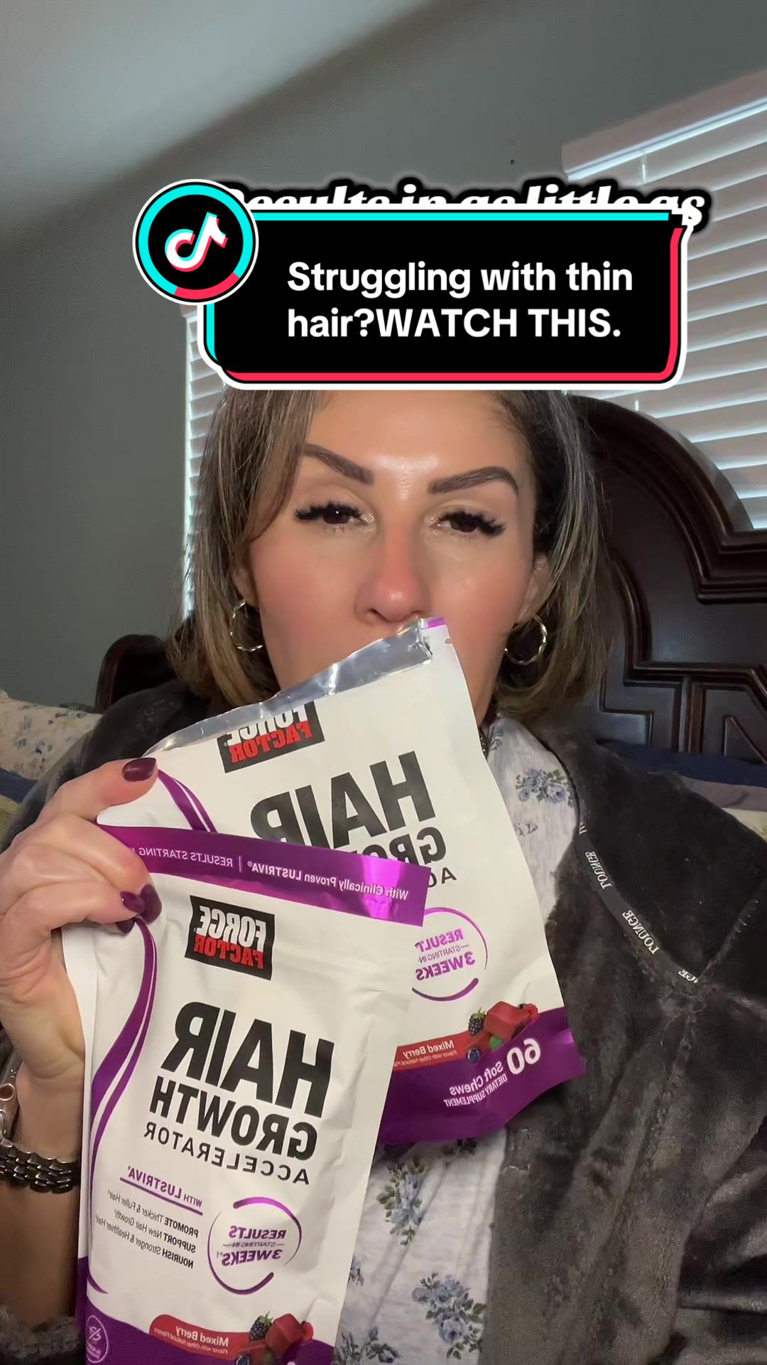 TikTok post by @lowkeymarline for Force Factor. Caption reads: [...] results. Tap to try it.✨ @Force Factor....